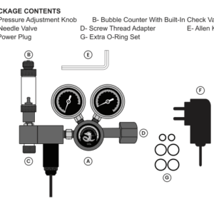 Alternative view of Chihiros CO2 Regulator Pro with Solenoid